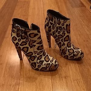 Sam Edelman Leopard Print High Heel Booties